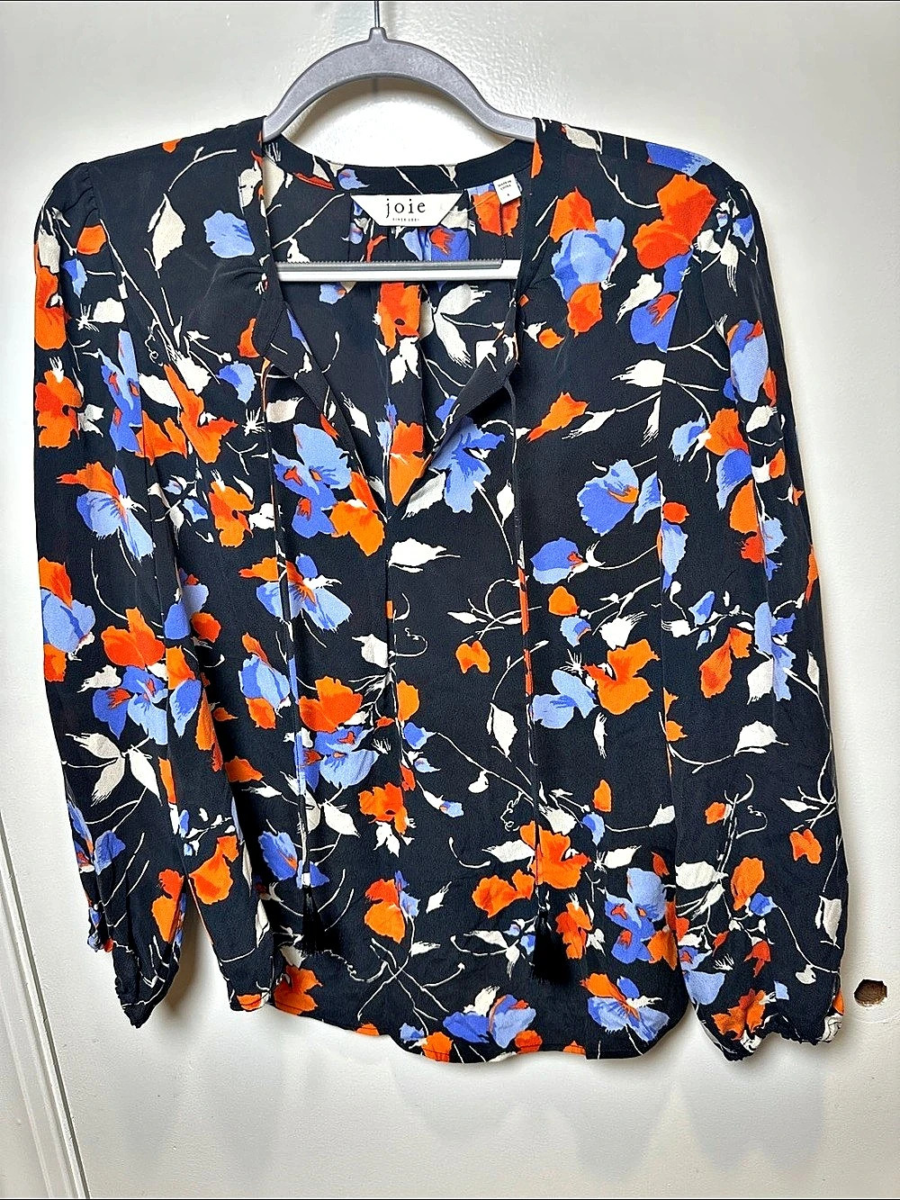 joie Floral Blouse in Black & Orange NWT (56)
